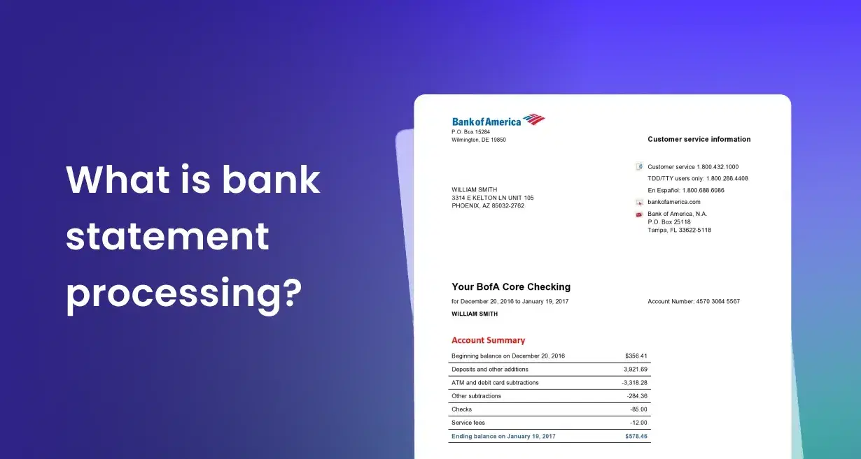 What is bank statement processing?