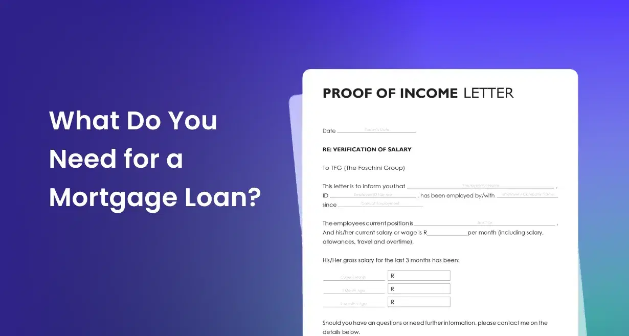 Mortgage Loan - Proof of Income Letter