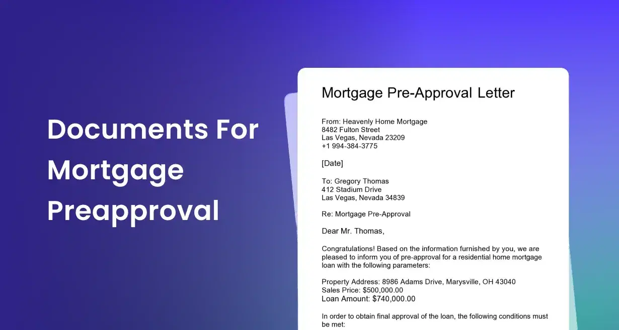 Documents For Mortgage Preapproval