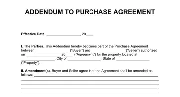 Addendum to Contract